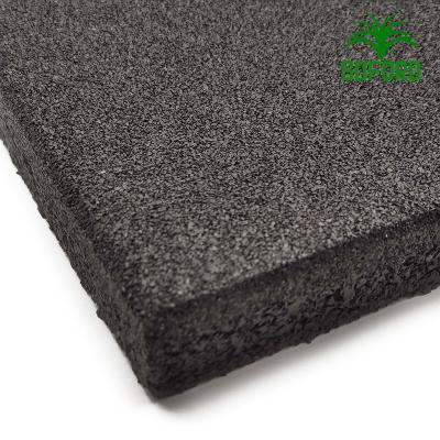 China Modern 500mmx500mm x30mm Non -toxic gym rubber flooring mat with black color for sale