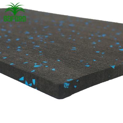 China Gym Fitness homeGym indoor play high density blue spot  gym  rubber flooring roll with 6 mm thickness for sale