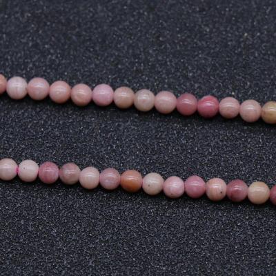 China Wholesale Trendy Natural Round 2mm Stone Beads 3mm Round Polished Gemstone Rhodonite Bead For Jewelry Making for sale