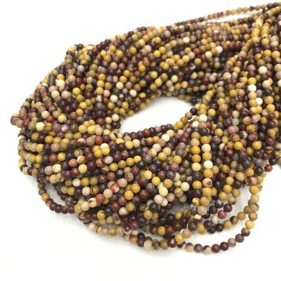 China Trendy Wholesale Natural Gemstone Round 2mm Stone Beads 3mm, Polished Mookaite Round Bead For Jewelry Making for sale