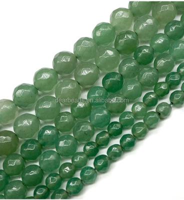 China 6mm 8mm 10mm Fashionable Gemstone Loose Stone Beads Loose Round Faceted Green Aventurine Beads For DIY Jewelry Making for sale