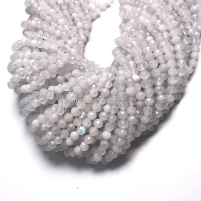 China Trendy Jewelry Supplies 2mm 3mm 4mm Natural Rainbow Moonstone Faceted Beads For Necklace Jewelry Making 2 - 4mm for sale