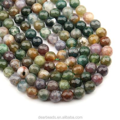 China Trendy Round Faceted Gemstone Beads, Faceted Indian Agate Beads, 6mm Faceted Round Agate Beads For Jewelry Making 6mm 8mm 10mm for sale