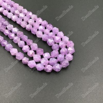 China For DIY Jewelry Making 8mm Natural Diamond Cut Star Faceted Lavender Purple Amethyst Gemstone Beads Strand For Jewelry Making for sale