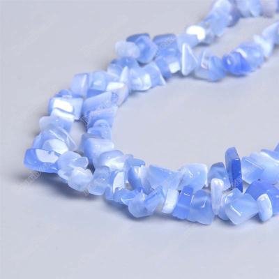 China Wholesale Trendy Synthetic Chip Nugget Blue Cats Eye Gemstone Beads For DIY Jewelry Making 5mm 8mm for sale