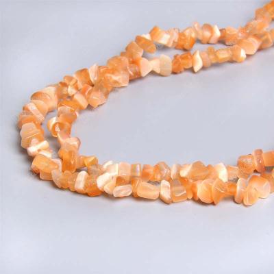 China Fashionable 5~8mm Synthetic Chip Nugget Orange Cats Eye Gemstone Beads For DIY Jewelry Making 5mm 8mm for sale