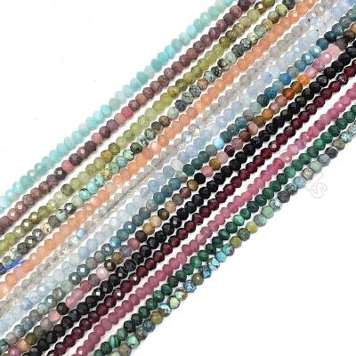 China New Trendy Natural Multi Colors Facelet Rondelle Spacer Stone Beads Heishi Gemstone Beads For DIY Jewelry Making 3x4 mm for sale