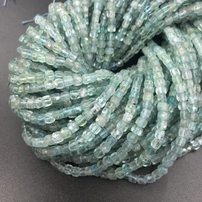 China For DIY Jewelry Making 4mm Cube Faceted Apatite Cube Gemstone Beads Strands for sale