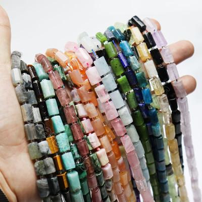 China New Trendy Natural 8*10MM Freeform Tube Spacer Faceted Stone Beads Gemstone Bead For DIY Jewelry Making 8mm 6mm 10mm for sale