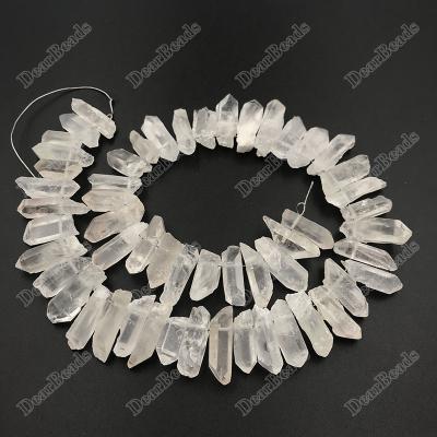 China Wholesale High Quality Trendy Stick Hand Cut Faceted Natural Crystal Point Bead Clear Quartz Beads For Jewelry Making for sale