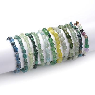 China Wholesale FASHIONABLE Stretch Agate 5-8mm Natural Stone Beaded Bracelets Healing Crystal Genuine Gemstone Nugget Bracelet For Women Men for sale