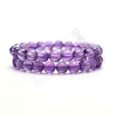 China Wholesale Natural Round Purple 8MM Religious Amethyst Quartz Bracelets For Woman Girl Jewelry 6MM for sale