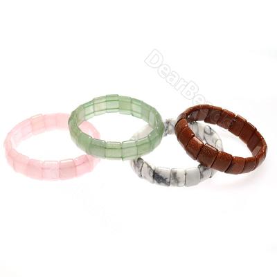 China 10x14mm Natural Amethyst Crystal Gemstone Jewelry Stretch Elastic Bracelets Rectangle Religious Cheap Flat Beads For Woman Girl 14mm 10mm for sale