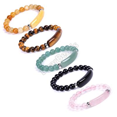 China CLASSIC Wholesale Cheap Stretch Beaded Stone Bracelets, Fashion Natural Men's Tiger Eye Bracelets, Tiger Eye Bangle for sale