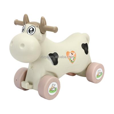 China PP Kindergarten 2 In 1 Indoor Outdoor Mat Slide Rocking Horse For Kindergarten Breathable Material 3d Children Rocking Horse for sale