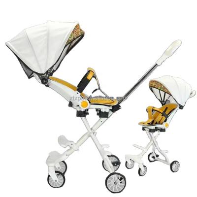 China Plastic+Steel Pipe Baby Stroller Manufacturers Personalized Pram Sit And Lie Wheel Baby Buggy Folding Rubber Stroller For 0-3 Child Years Old for sale