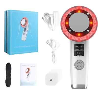 China Anti-puffiness 8 in 1slimming s shape fat burning mini ultrasonic portable handheld cavitation machine for sale