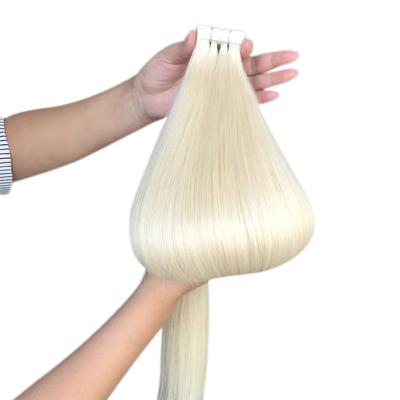 China Good Quality Silky Straight Wave Cuticle Aligned 100% Virgin Remy Human Hair Double Drawn Tape In Hair Extensions for sale