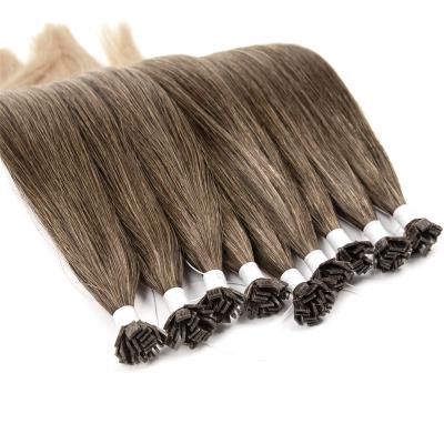 China Double Cuticle Pulled Wholesale Straight Aligned Remy Human Hair Extensions Pre-bonded Virgin Keratin Flat Tip Hair for sale