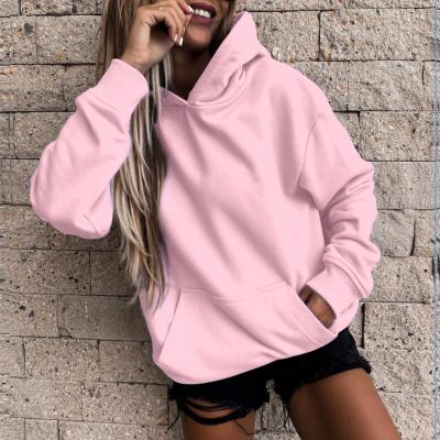 China Anti-Wrinkle Pink Hoodie Sweatshirt Women Long Sleeve Kpop Hoodie Autumn Winter Pullover Casual Female Fashion Sweatshirt for sale