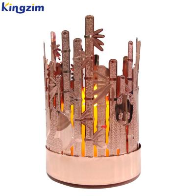 China Modern Decorative Candlestick China Candlelight Factory Metal Laser Tea Light Gold Hollow Romantic Candle Holders Custom For Table Candles for sale