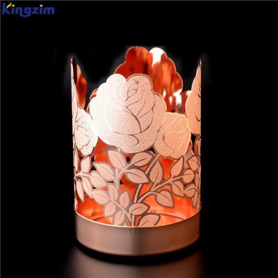 China Tea Light Stand Home Decoration Rose Gold Candlestick Candlestick Socket Factory Custom Table Decorative Metal Tea Light Candle Holder for sale