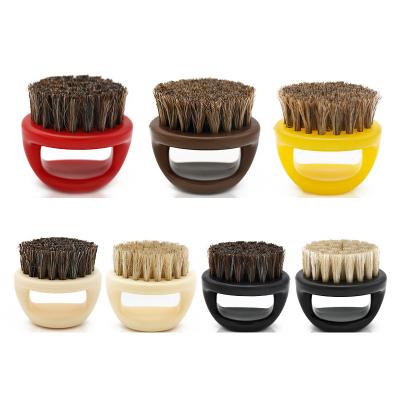 China Ring Design Horse Bristle Men Shaving Brush Barber Beard Brushes Salon Face Eco-friendly Portable Razor Cleaning Brush for sale