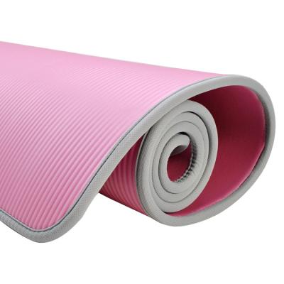 China NBR 10MM With Carry Strap And Bandage High Density NBR Exercise Yoga Mat for sale