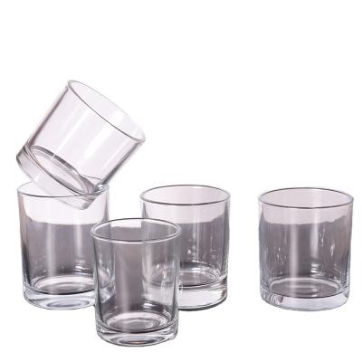 China Wholesale Empty Clear Glass Candle Jar Home Decoration Candle Holders for sale