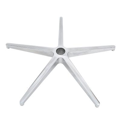 China New Waterproof Design Customized Die Cast Aluminum Office Furniture Metal Components Polished Chair Base 5 Leg for sale