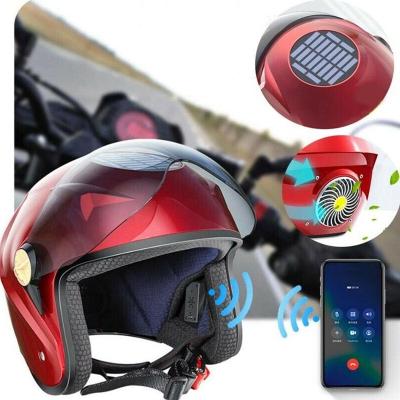 China PP/Plastic Summer Solar Power Smart Bluetoth Fan Motorcycle Helmet Fan Unisex Comfortable Hands Free Recycling Solar Powered for sale