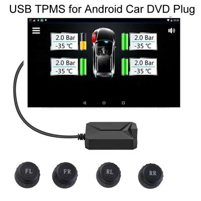 China Plug In Android USB TPMS For Car Radio DVD Player Tire Pressure Monitoring System Spare Part Tire Pressure Monitor System DIY Tire External USB TMPS ESCORT VII for sale