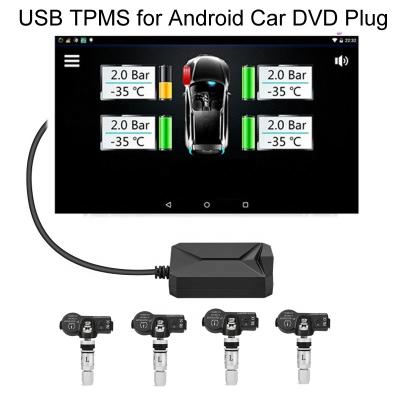 China USB Android TPMS Tire Pressure Monitoring System Display for Android Car DVD Radio Multimedia Player with 4 Internal Sensors ITP100 for sale