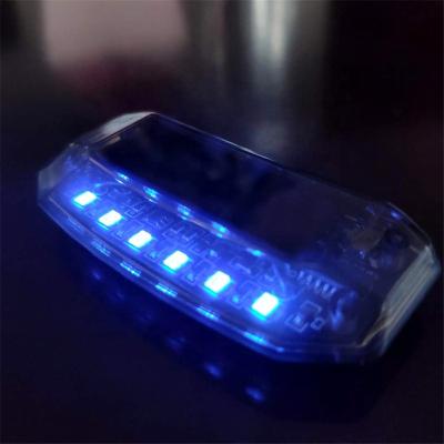 China Deterrent Red /Blue Flash Car Burglar Security Alarm Solar Power 6 LED Anti-theft Precautionary Notice Indicate USB Charger Lighting for sale