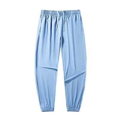 China OEM Custom Sports Logo Hip Hop Sports Woven Front Pockets Trouser QUICK DRY Women High Waist Running Blue Jogger Pants for sale