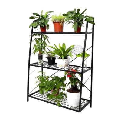 China Modern Design 3 Tier Modern Metal Plant Stand Universal Potted Plants Rack Patio Flower Display Stand for sale