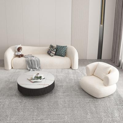 China Modern Soft Round Modern Couch Simple Sofa Minimalist Special Shaped Cashmere White Sofa Designs Luxury Sofa for sale