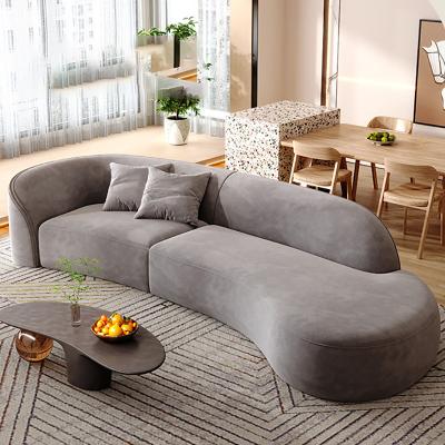 China Modern Design Lounge Round Curved Sofa Couch Modern Minimalist White Half Circle Designer Couches Luxury Sofa Set for sale