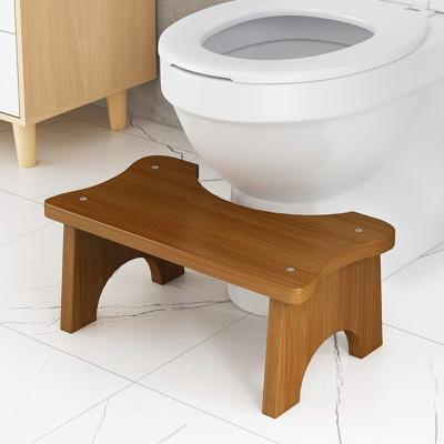 China Bamboo Bathroom Step Stool Eclectic Squatly Foot Rest Stools Training Anti-Slip Support Stool Toilet Aid Rest Seat Kids Adults Bamboo for sale