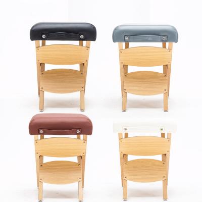 China Contemporary Foldable Salon Portable Home Kids Leatherette Massage Spa Beauty Stools Commercial Wood Stool for sale