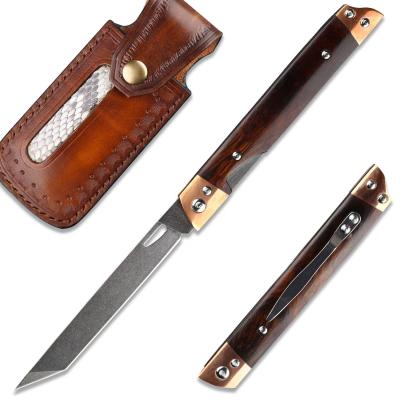 China Non-variable Ironwood and Copper Handle Tactical Outdoor Survival Hunting EDC President Gentleman Folding Hunting Knives M390 Pocket Knife for sale