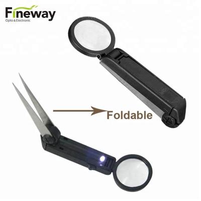 China Portable Repair Tools LED Lighted Tweezer Magnifier 10X FW1713-4 Portable Repair Tools LED Lighted Tweezer 10X Magnifier for sale