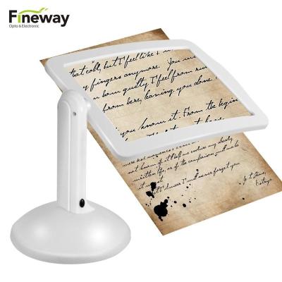 China FW-001 3X Full Page Full Page Hands Free Led Lighted Revealing Magnifier Table Lamp Magnifier for sale