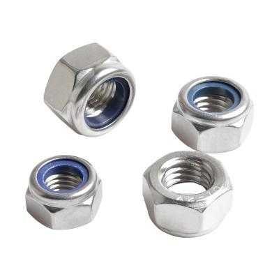 China Heavy Industry Nylon Lock Nuts DIN985 DIN982 Stainless Steel Material Hexagon Head for sale