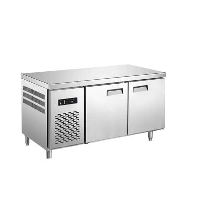 China Single-temperature stainless steel kitchen under worktable commercial food prep refrigerating cooling counter workbench for sale