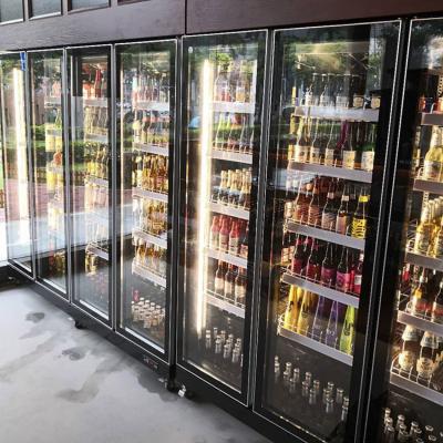 China Single-Temperature Display Upright Commercial Refrigerator Glass Door for sale