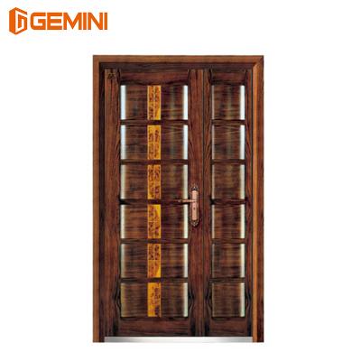 China Traditional Luxury Security Door Armored Double Door Steel for sale