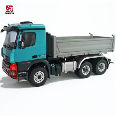 China RC Hobby Benz Steering Dump Truck 3 Drive 6X6 Torque Model Mud Cart 1/14 Full High Hydraulic Without Cabin for sale