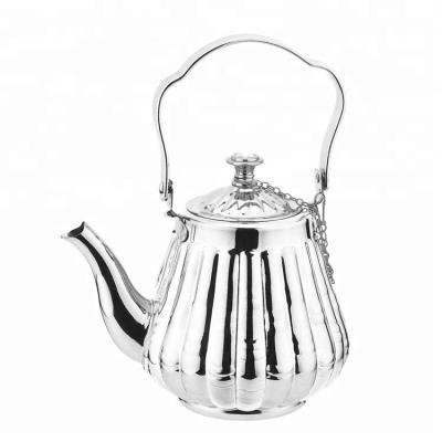 China Sustainable Factory Non-Electric Moroccan TEAPOT STAINLESS STEEL Silver Teapot for sale