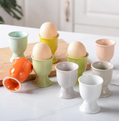 China Creative Home Art Decor Easter Ceramic Egg Cup Gift Egg Cup Diary Use Ceramic Glass Tall for sale